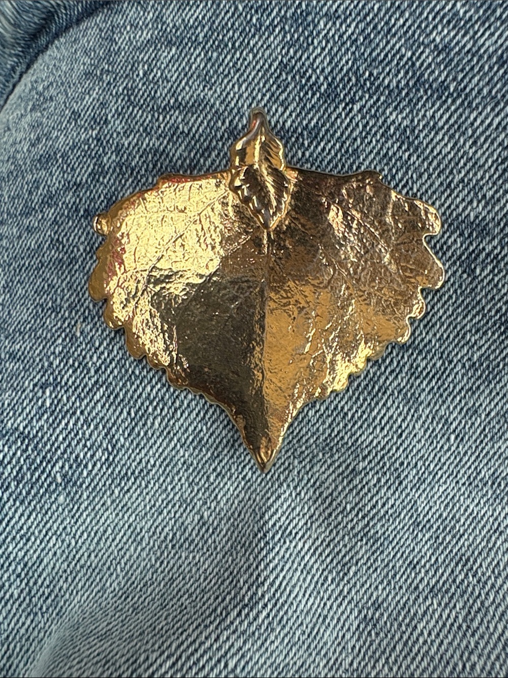 Gold Leaf pendant  - Textured Metallic Accent